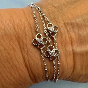 Kendra Scott Silver Rue Triple Floral Bracelet